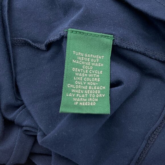 Lauren Ralph Lauren 3/4 Sleeve Navy V-Neck Attached Equestrian Scarf Knit Tee XL - Picture 6 of 7